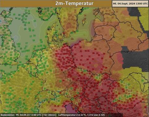 High temperatures in Eastern Central Europe